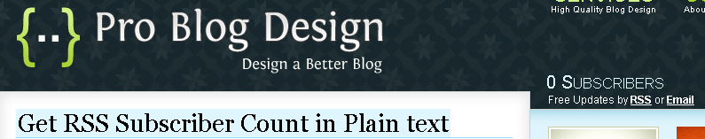 Esempio che mostra 0 iscritti su un blog nonostante il conteggio reale sia molto più alto