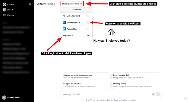 how to access plugins in chatgpt
