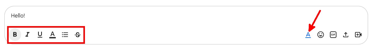 Пример форматирования текста в Messages
