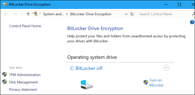 Иконки Windows и отсутствие полной защиты BitLocker