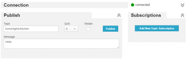 Mosquitto Websocket Publish