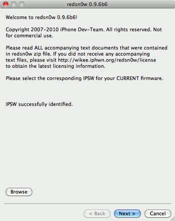 IPSW подтверждён в redsn0w