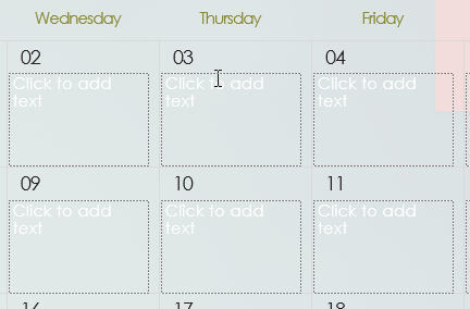 Редактирование календаря в презентации