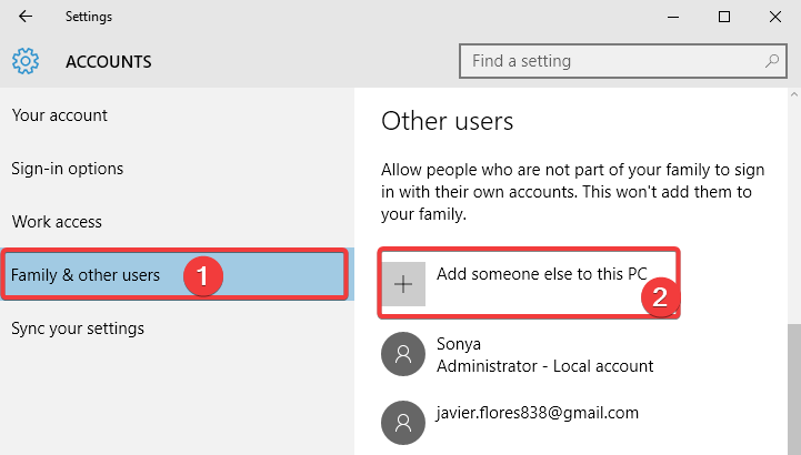 Добавление другого пользователя