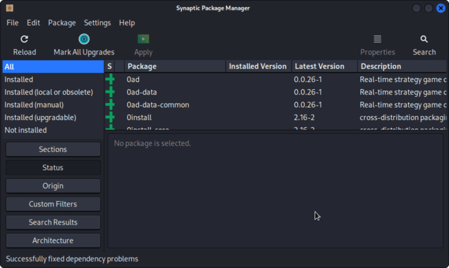 Успешно исправлены проблемы с зависимостями