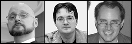 Четвёрка ведущих подкаста Writing Excuses в студии