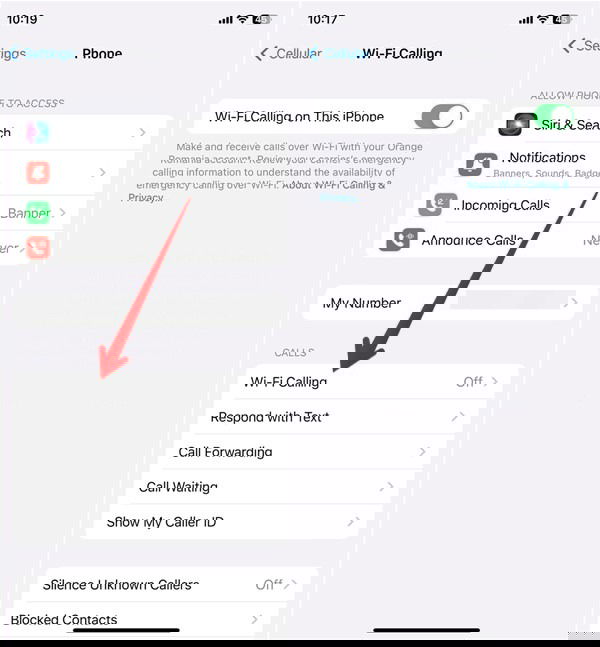 Отключите Wi‑Fi‑звонки через настройки телефона
