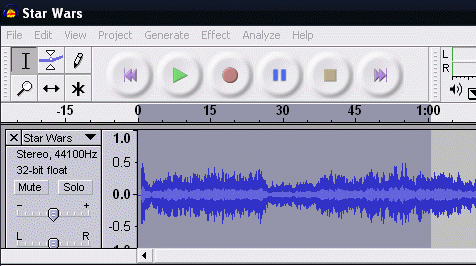 Выделенный фрагмент барабанной или мелодической части для будущего рингтона