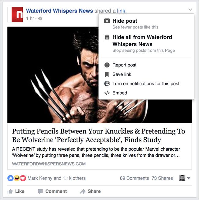 Меню поста с опцией «Скрыть все от» для отписки в веб‑версии