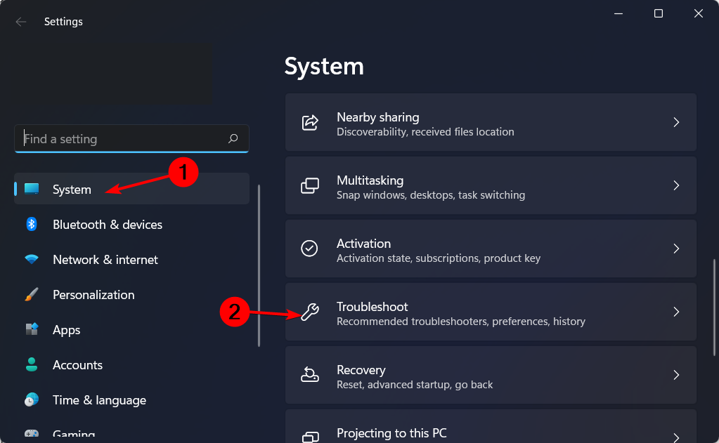 Раздел «Устранение неполадок» в параметрах Windows