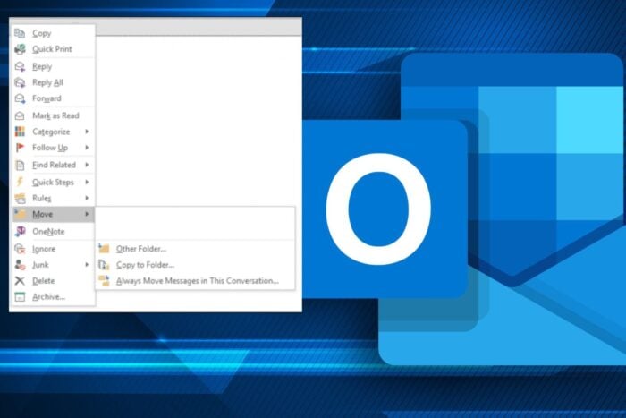 Как перемещать письма в папки в Outlook