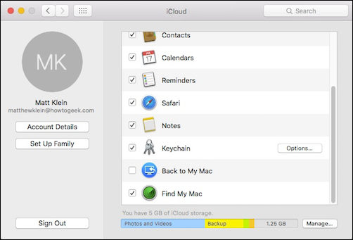 Системные настройки iCloud на Mac: включение Напоминаний