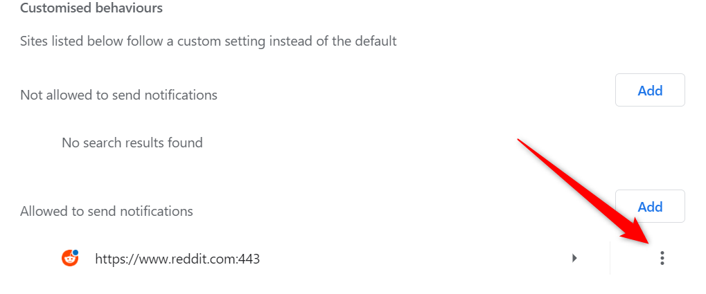 Блокировка уведомлений Chrome для reddit.com