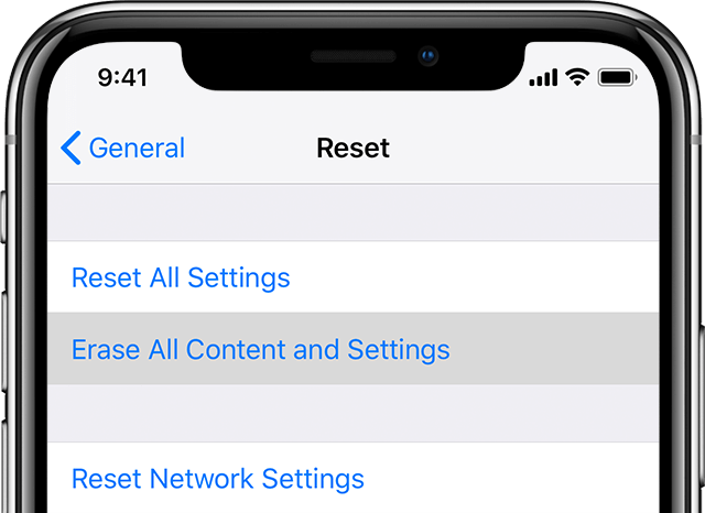 Иконка сброса настроек на iPhone