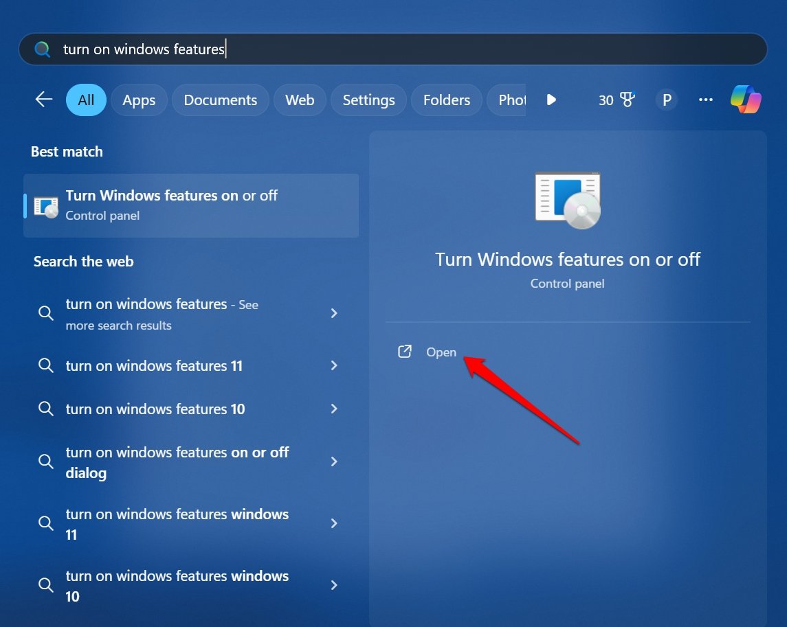 Список компонентов Windows 11 — WSL
