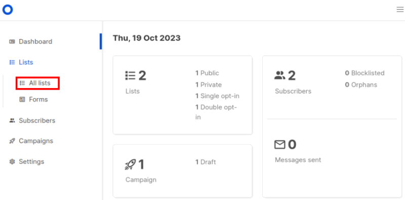 Скриншот: список 