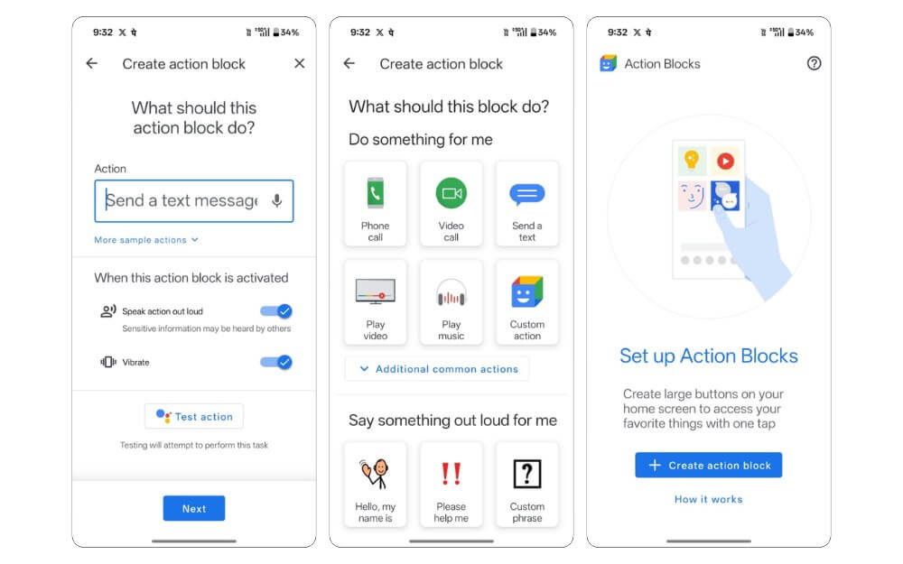 приложение Google Action Blocks – создание простых кнопок действий