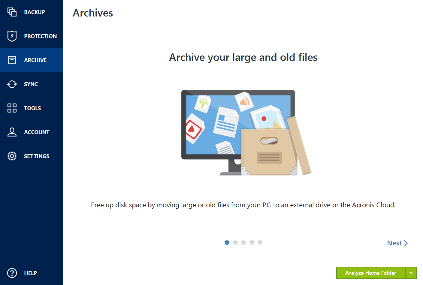 Архивация в Acronis True Image