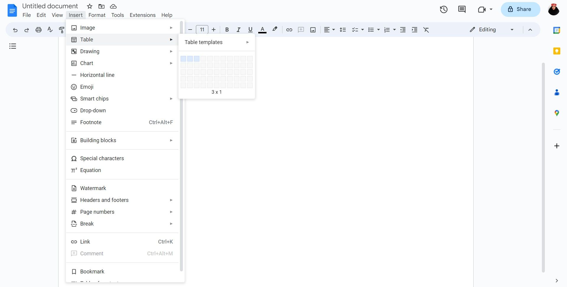 Добавление таблицы в документ для создания колонок брошюры