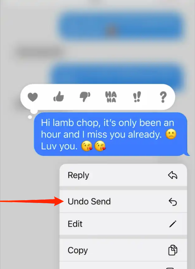 Отозвать сообщение на iPhone