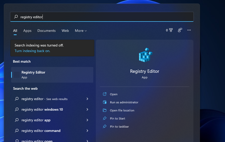 Поиск Редактора реестра