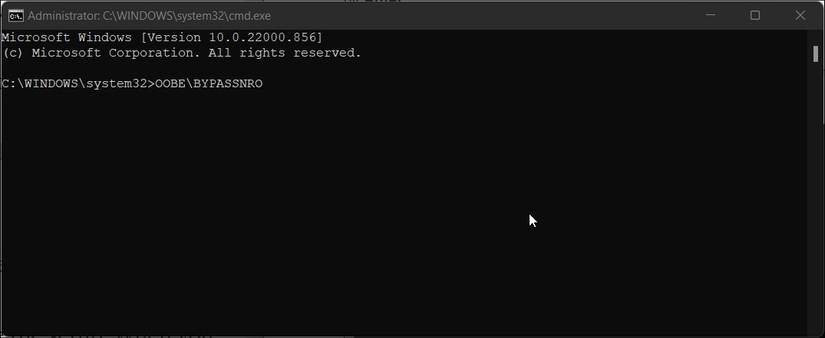 Запуск обхода OOBE в командной строке