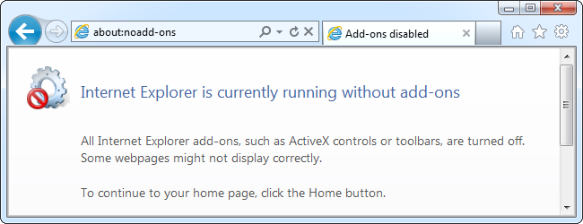 Устранение сбоев Internet Explorer