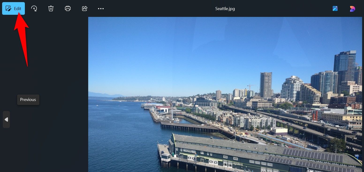 'Edit' highlighted in Photos.