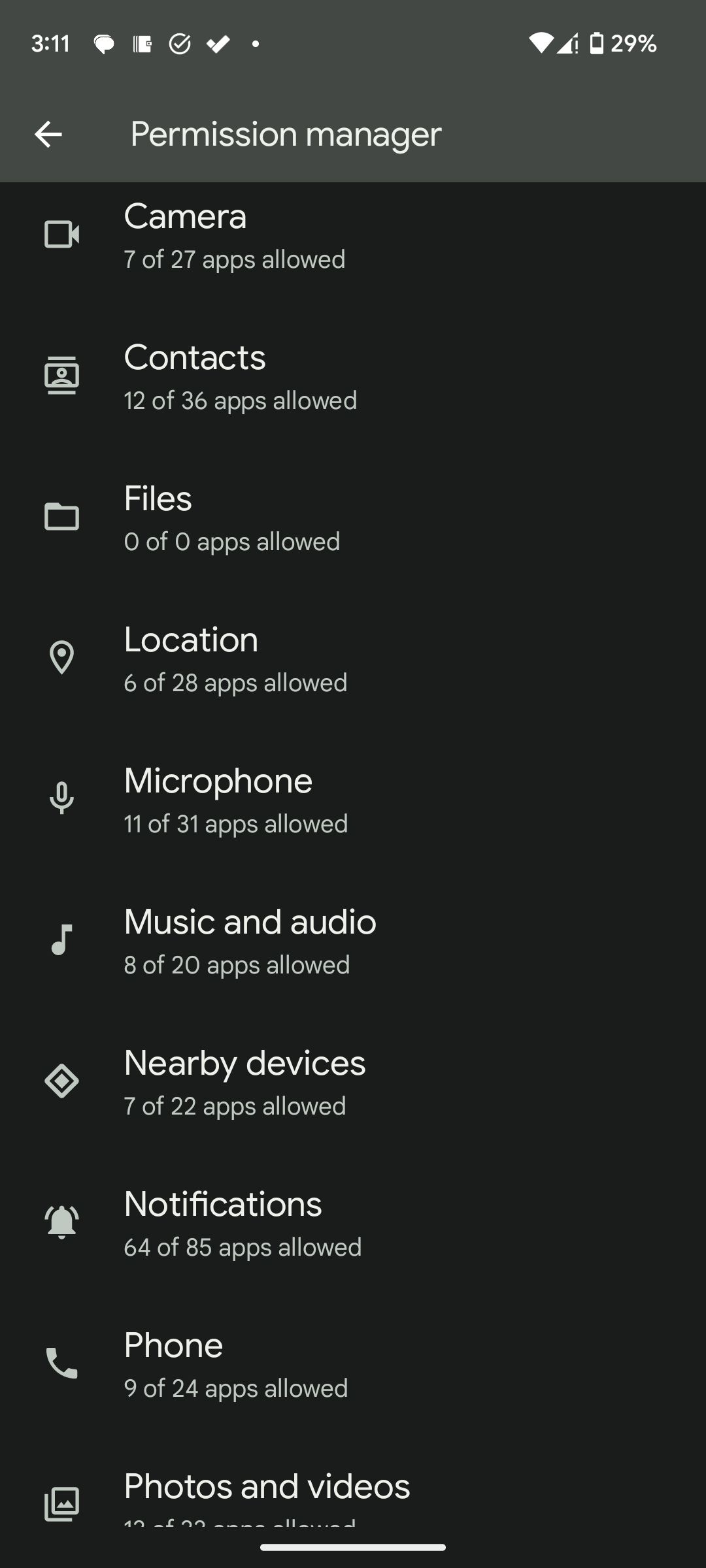 открытие менеджера разрешений на android