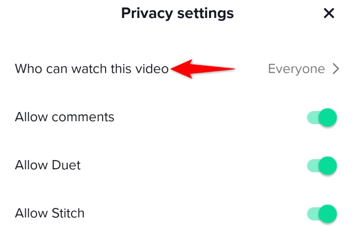 Выберите «Кто может смотреть это видео».