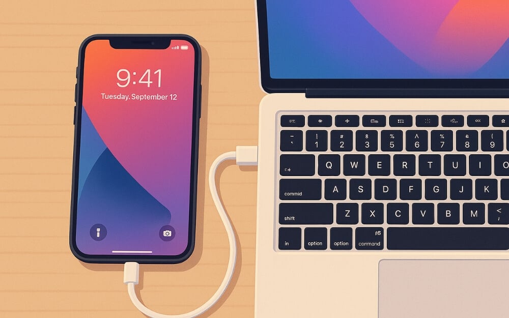 iPhone per Kabel mit dem Mac verbinden