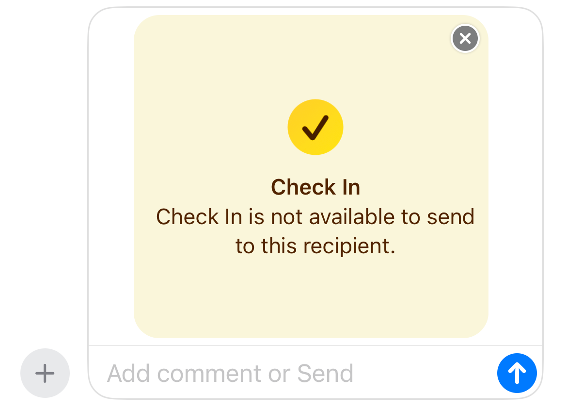 Check In несовместим с Android и старыми версиями iOS