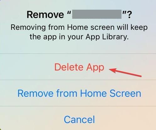 подтверждение удаления приложения iOS