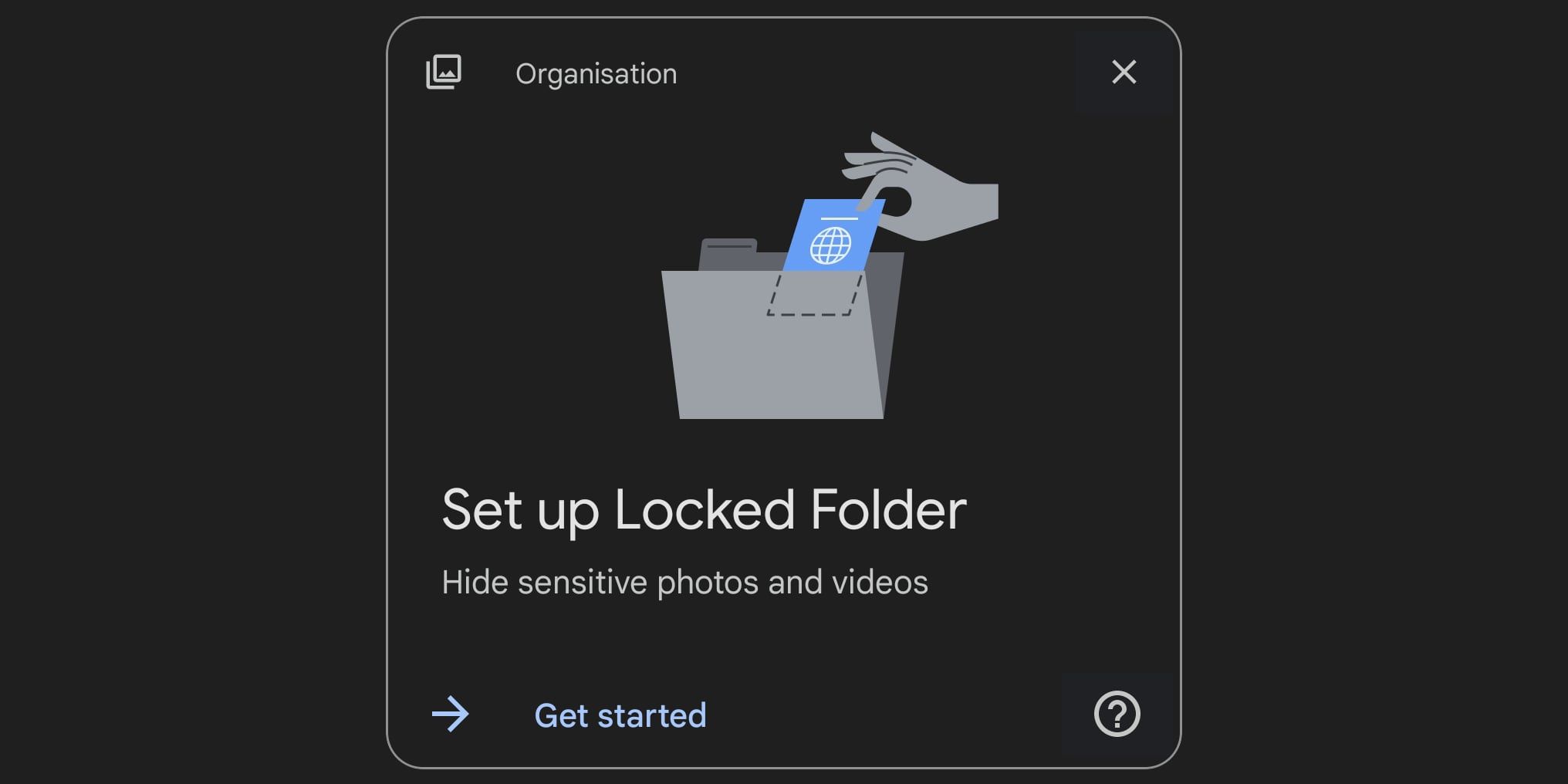 Иллюстрация настройки защищённой папки в Google Photos