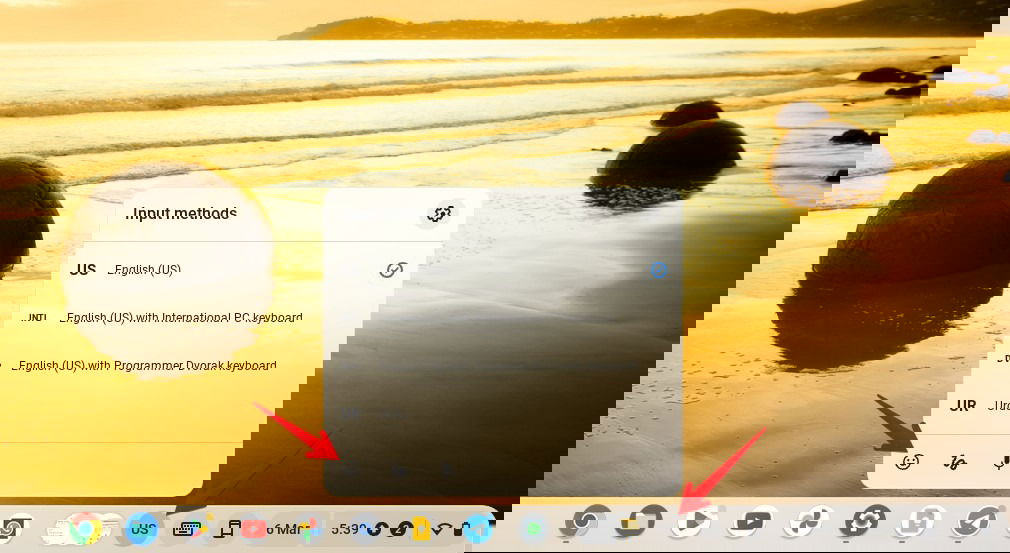 Краткая панель методов ввода и выбор эмодзи