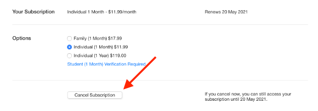 Отмена подписки в Mac App Store