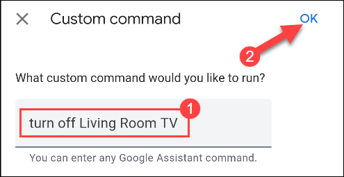 Окно ввода пользовательской команды для ассистента