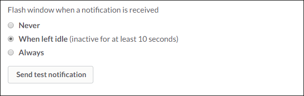 Настройки уведомлений Slack для Windows