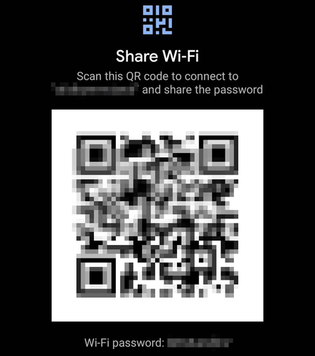 QR‑код и пароль сети Wi‑Fi на Android