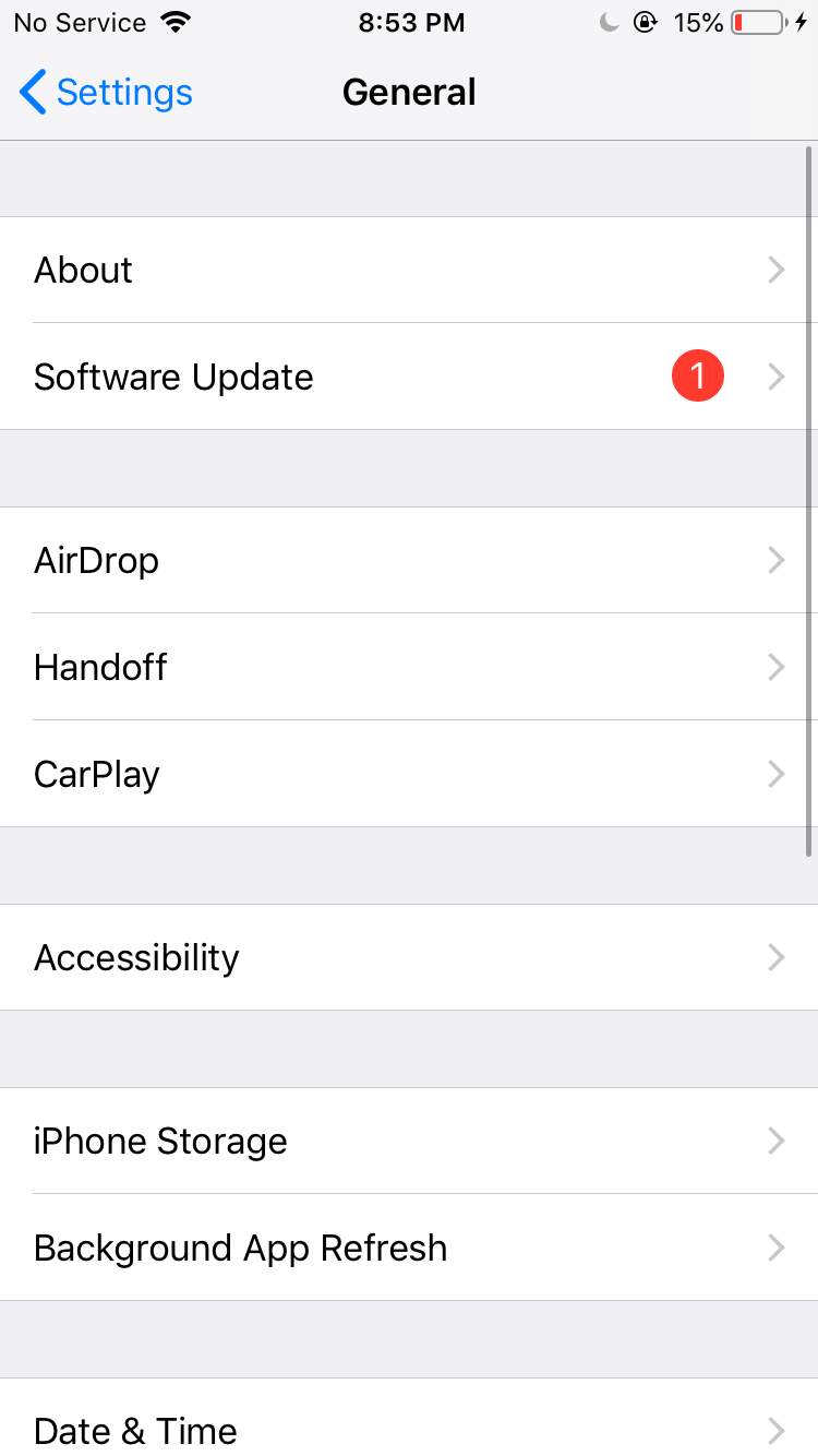 iPhone software update