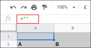 An empty text string in a cell in Google Sheets