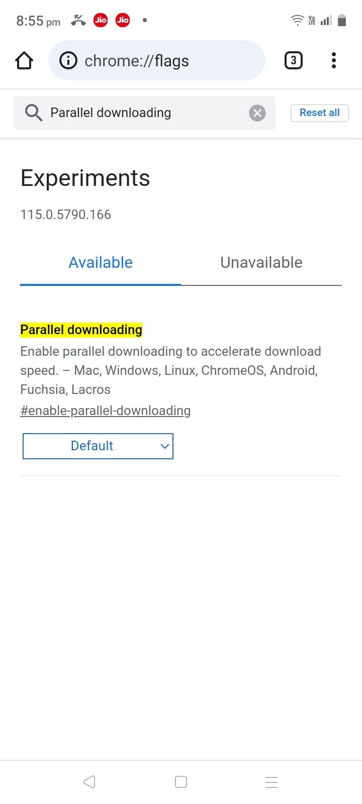 Ввод Parallel downloading на Android Chrome