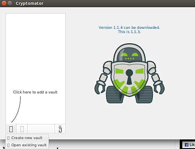 Выбор опции создания нового хранилища