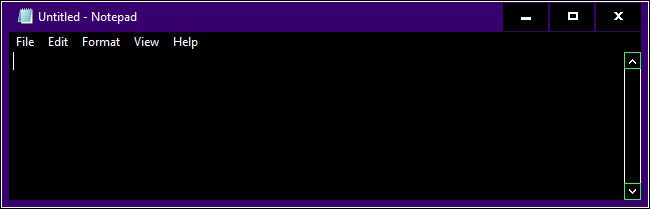 Блокнот при включённой высокой контрастности.