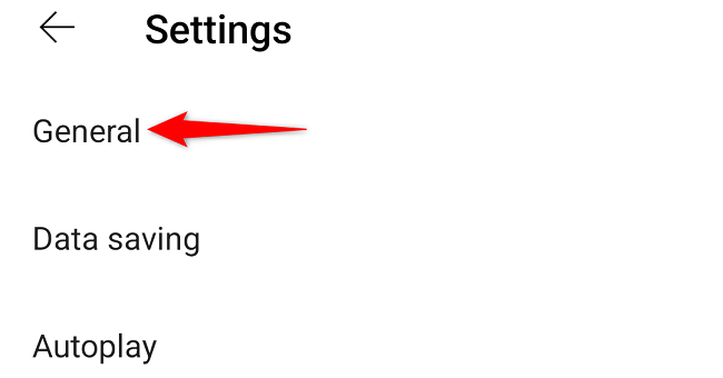Раздел Общие в настройках YouTube.