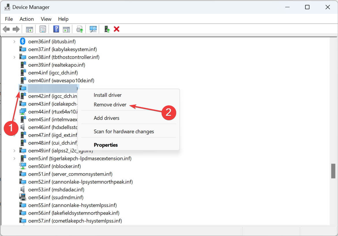 Удаление драйвера oem26.inf