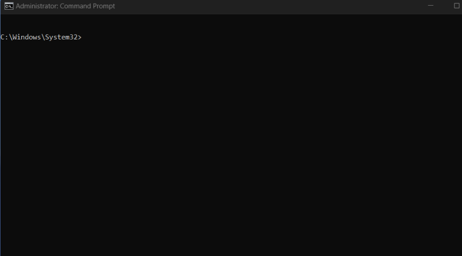 Окно командной строки с запущенной командой от администратора