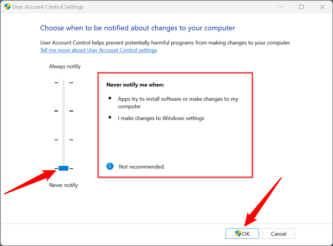 Drag the slider all the way down to 