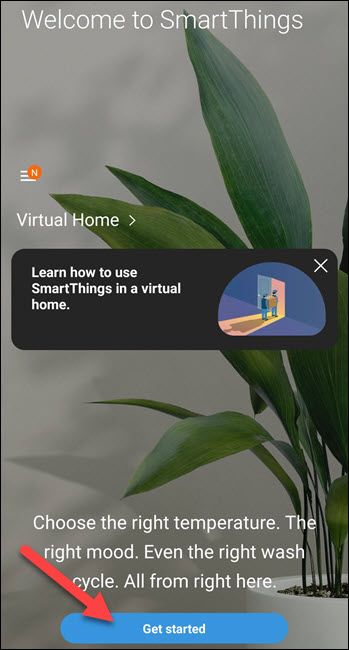 Начало работы в новом приложении SmartThings