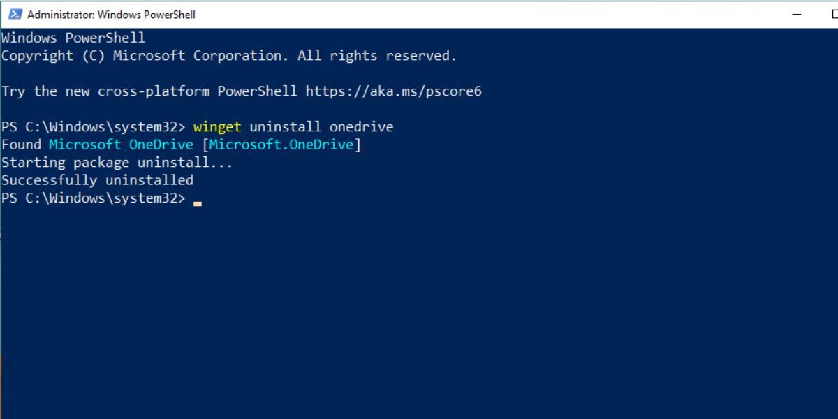 Удаление OneDrive через PowerShell